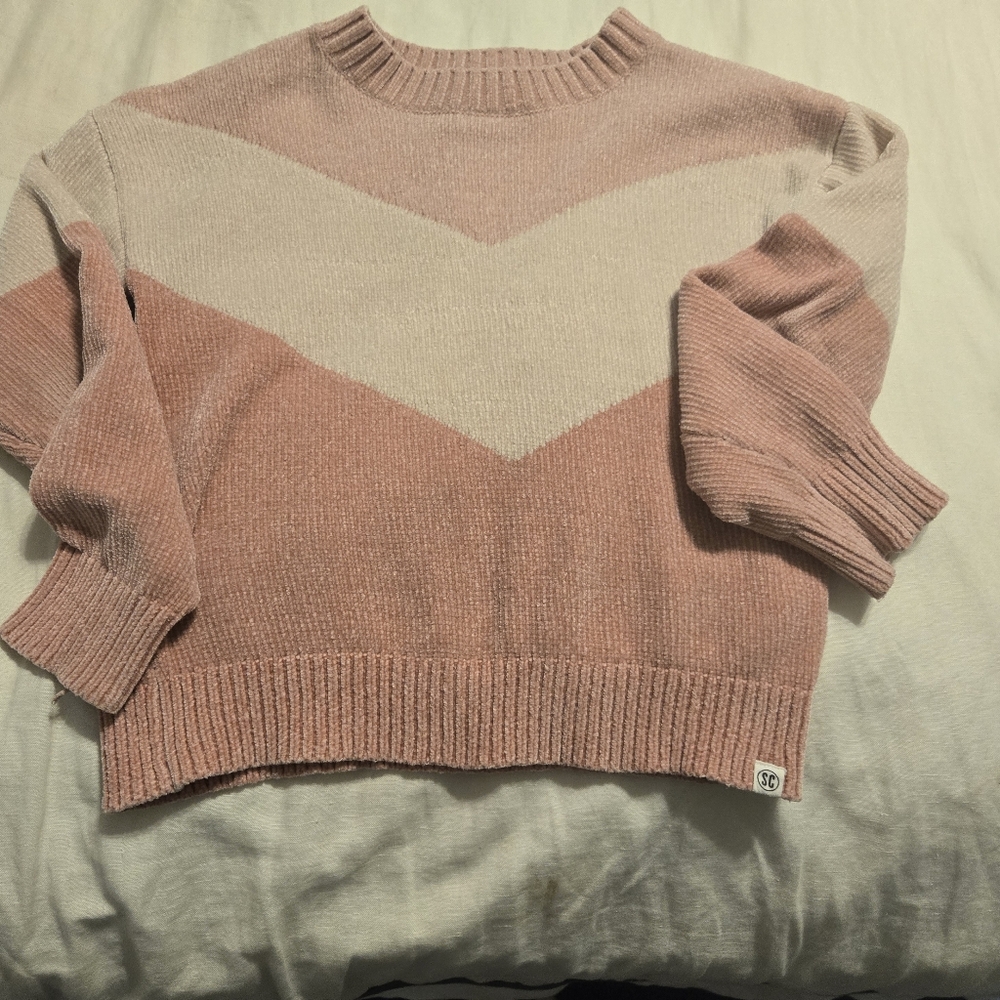 Svrgn Code Girls Size 6 Chenille Chevron Sweater
